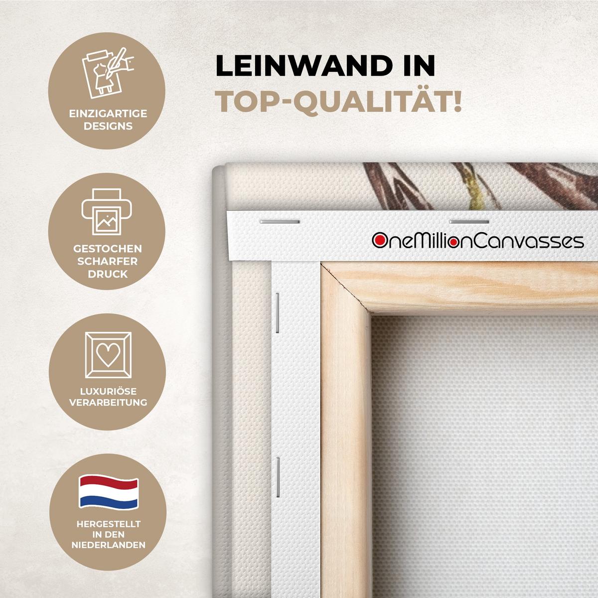 LEINWANDBILD Osterkuchen - Schleife - Eier Deko Groß 90x90 cm - Creme, Textil (90/90cm) - MuchoWow