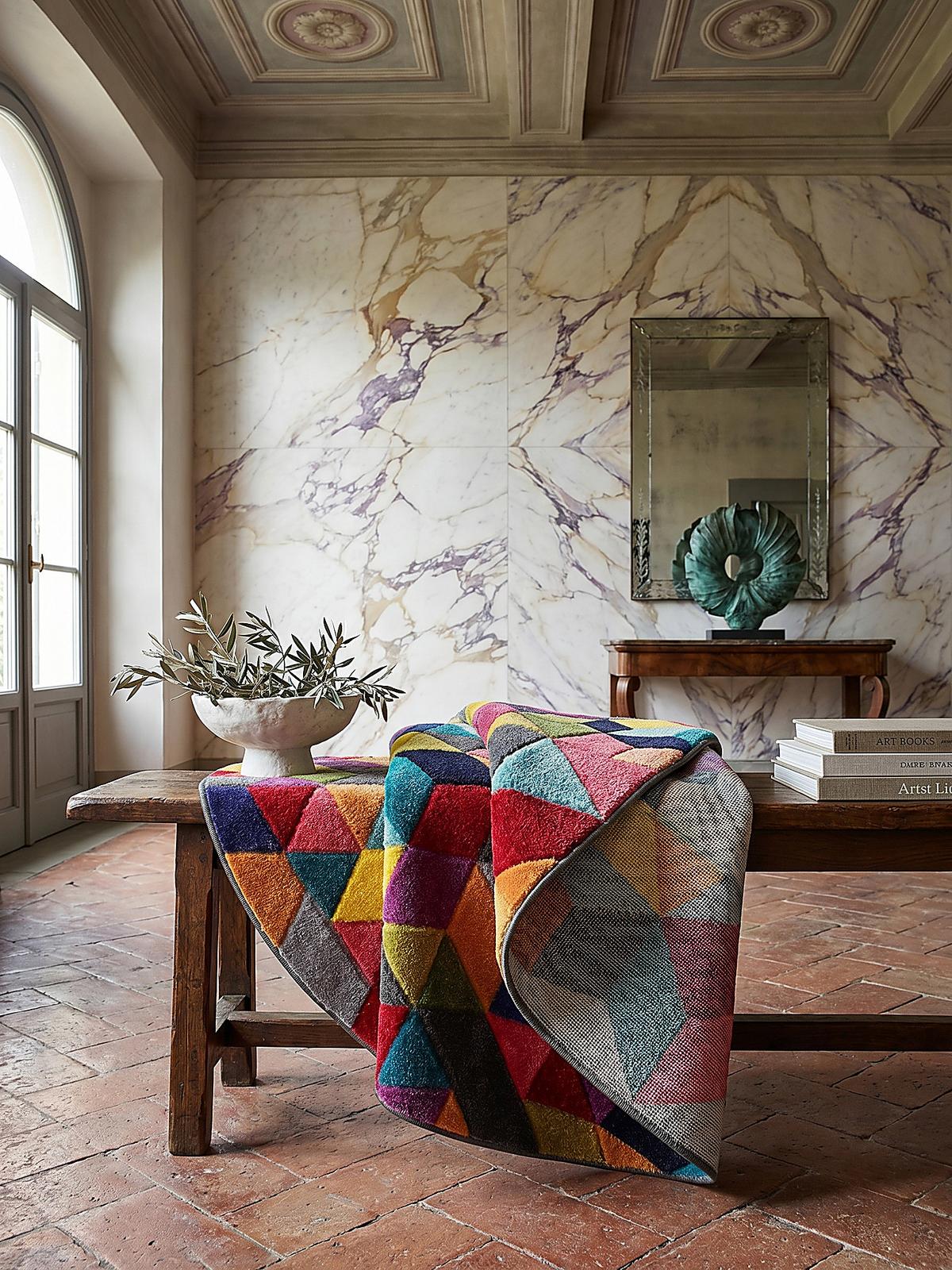 TEPPICH MEON, geometrisch, aus Polypropylen, Bunt, Ø 160 cm - Multicolor, Textil (160/160cm) - KADIMA DESIGN