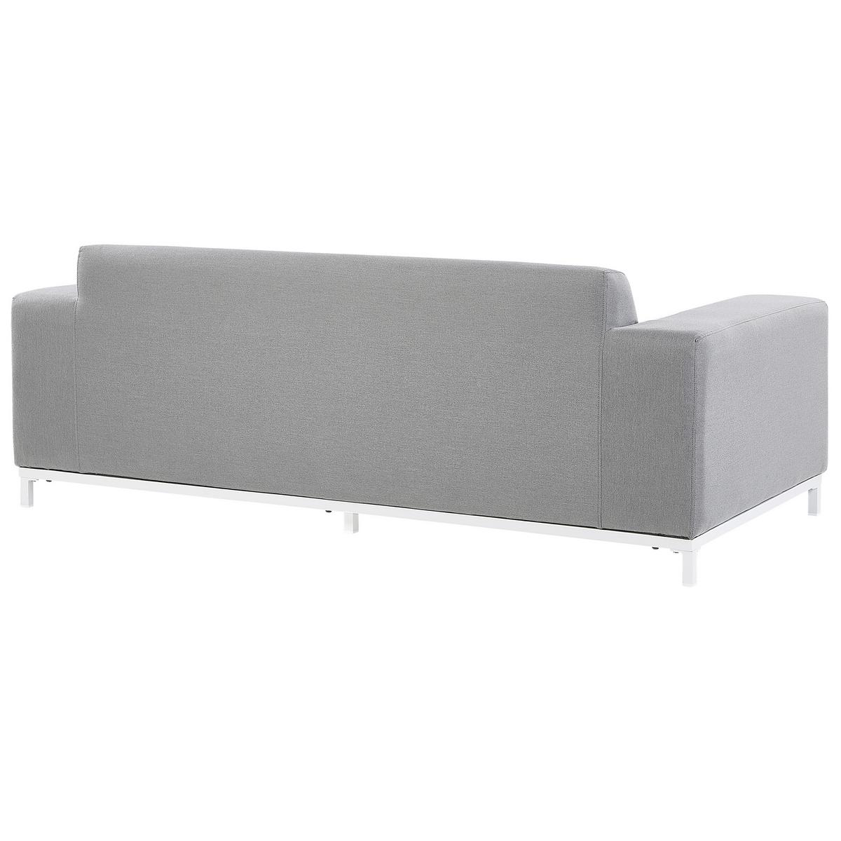 LOUNGE SET 5-Sitzer hellgrau/weißes Gestell Rovigo - Weiß/Grau, Textil - Beliani