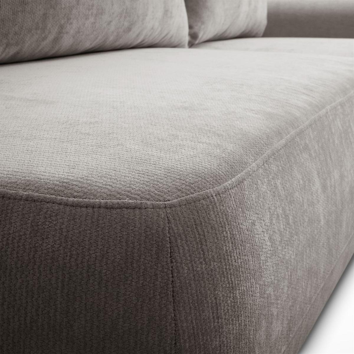 ECKSOFA GOYA mit Schlaffunktion und Bettkasten, Rechte, Perfect Harmony 85 - Hellgrau, Textil (302/184cm) - Lookway