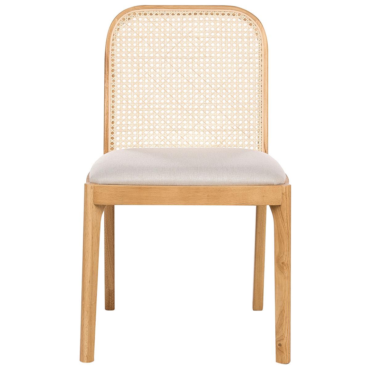 ESSZIMMERSTUHL 2er Set Stoff Hellbraun/Beige Edina - Beige/Braun, Holz/Textil (50/80/54cm) - Beliani
