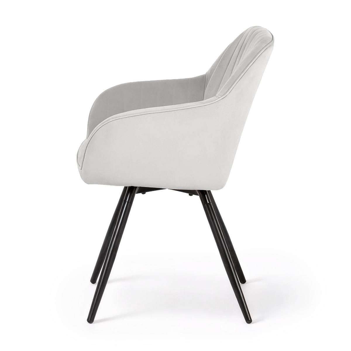 DREHSTUHL 4er-SET Grau, Schwarz 55/83/58 - Schwarz/Grau, Textil (55/83/58cm) - RAUMHIRSCH FURNITURE