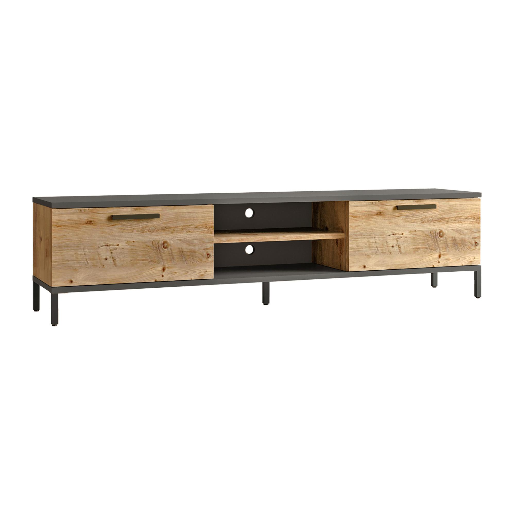 LOWBOARD Lempäälä - Braun, Holzwerkstoff/Metall (160/39/35cm) - [en.casa]