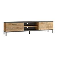 LOWBOARD Lempäälä - Braun, Holzwerkstoff/Metall (160/39/35cm) - [en.casa]