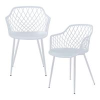 ESSZIMMERSTUHL-SET 2 TLG. Kangasniemi - Weiß, Kunststoff/Metall (56/82/52cm) - [en.casa]