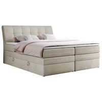 BOXSPRINGBETT GOLD-10 KING 160/200 Beige Velvet - H3 - Beige, Holz/Textil (160/200cm) - MKS