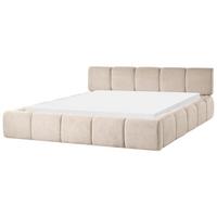 BETT mit Lattenrost 180/200 cm Stoff Taupe Orville - Taupe, Textil (180/200cm) - Beliani
