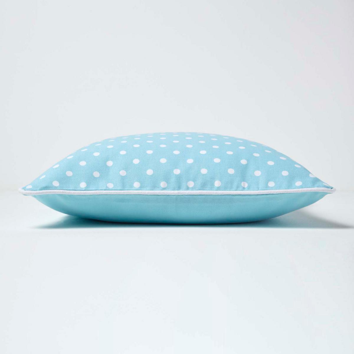 KISSENHÜLLE Polka Dots 30/50 cm, 100% Baumwolle - Blau, Textil (30/50cm) - Homescapes