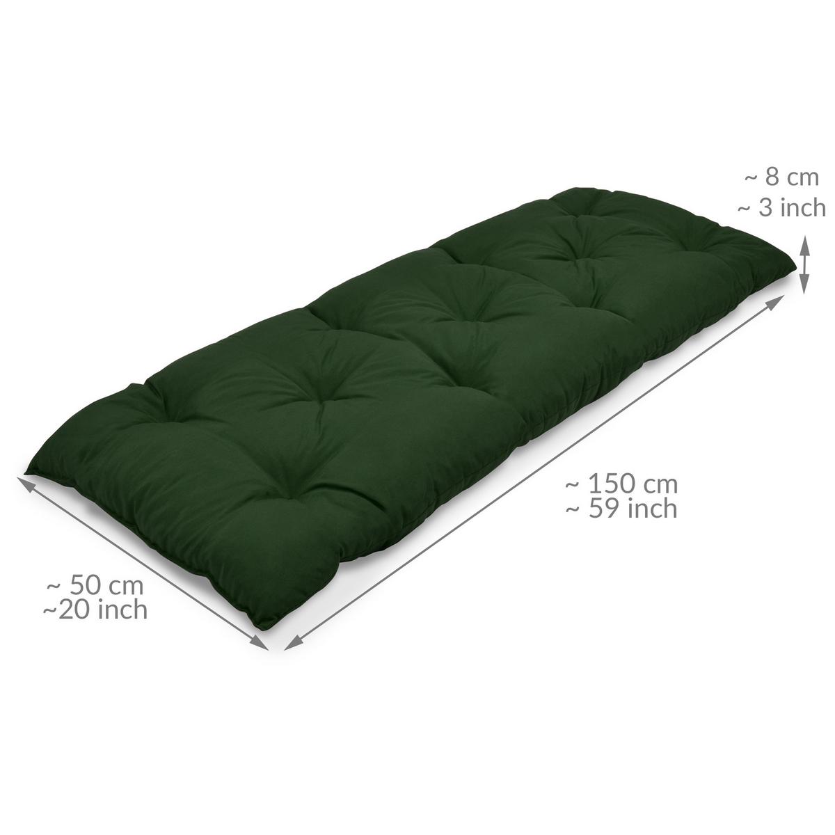 BANKPOLSTER Flair BK 150/50/8cm Dunkelgrün - Dunkelgrün, Textil (50/10/150cm) - Beautissu 
