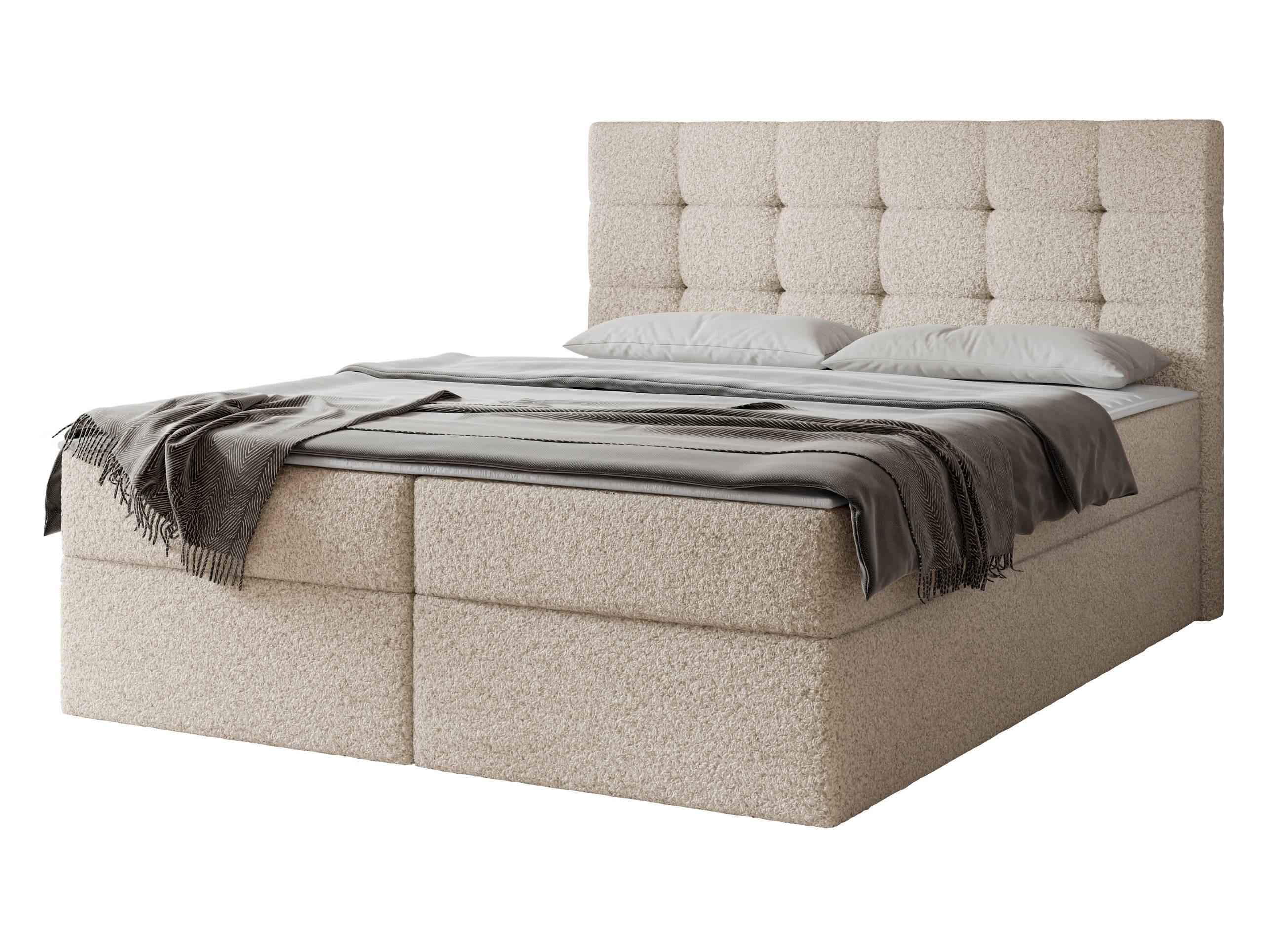 BOXBETT Luanda Boucle - H3 - Beige, Holzwerkstoff/Textil (160/200cm) - MIRJAN24