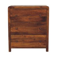 KOMMODE Aspen, 3 Schubladen, Dunkelbraun - Dunkelbraun/Messingfarben, Holz/Metall (70/80/35cm) - Artisan Furniture