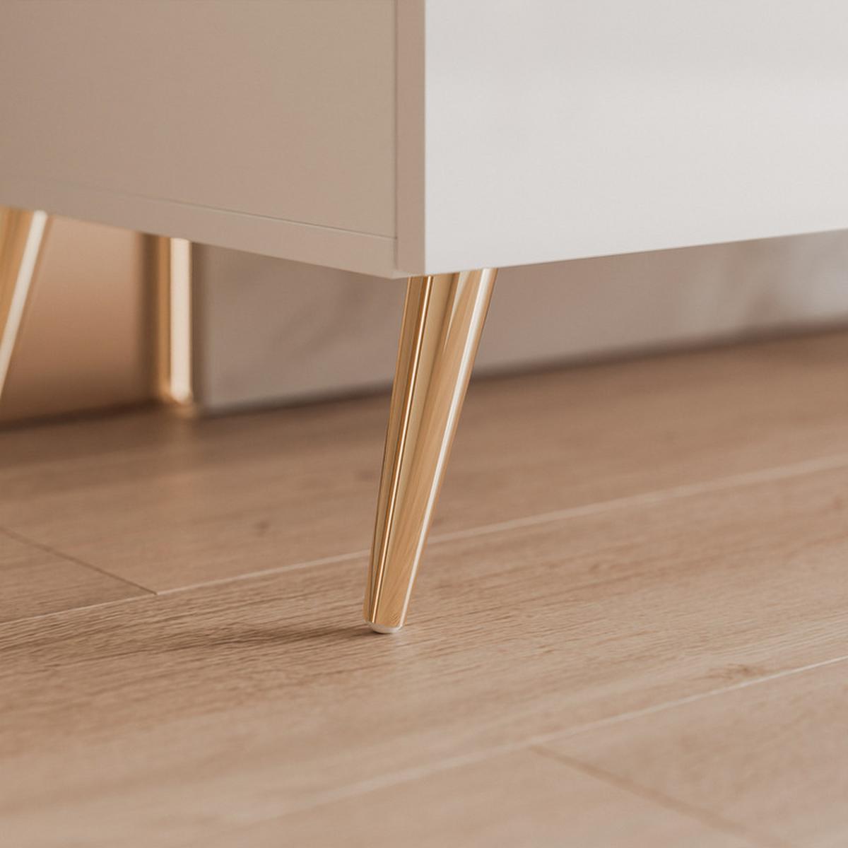 TV-LOWBOARD ANGEL Weiß glänzend stehend mit LED-Beleuchtung 300 cm - Weiß, Holzwerkstoff (300/49/40cm) - Idohome