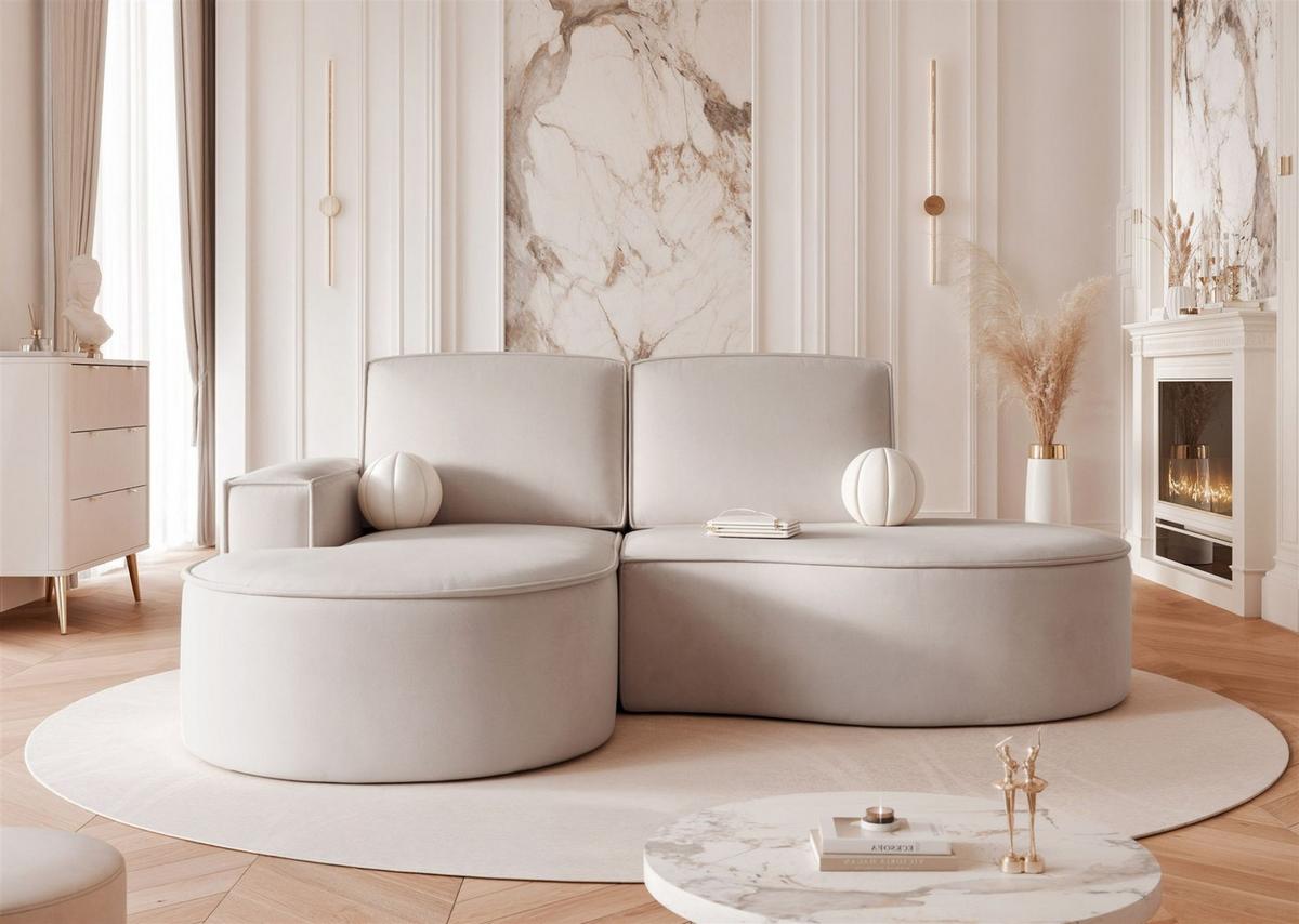 ECKSOFA Arlet In Stoff Riviera - Beige, Holzwerkstoff/Textil (277/156cm) - Fun Möbel