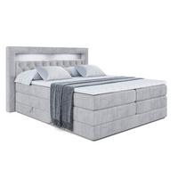 BOXSPRINGBETT NOEL GOLD KING - 180x200 - H3/H4 - Hellgrau - Hellgrau, Holzwerkstoff (180/200cm) - ALTDECOR