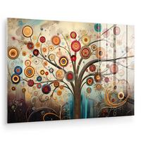 ACRYLGLASBILD Baum - Baum des Lebens - Farbe Room Decor 90x60 cm - Braun, Glas (90/60cm) - MuchoWow