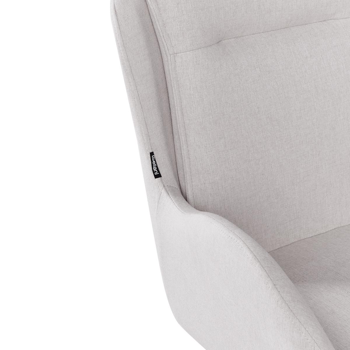 ESSZIMMERSTUHL 2er-Set drehbar Stoff Hellbeige Avelar - Beige, Textil (62/92/63cm) - Beliani