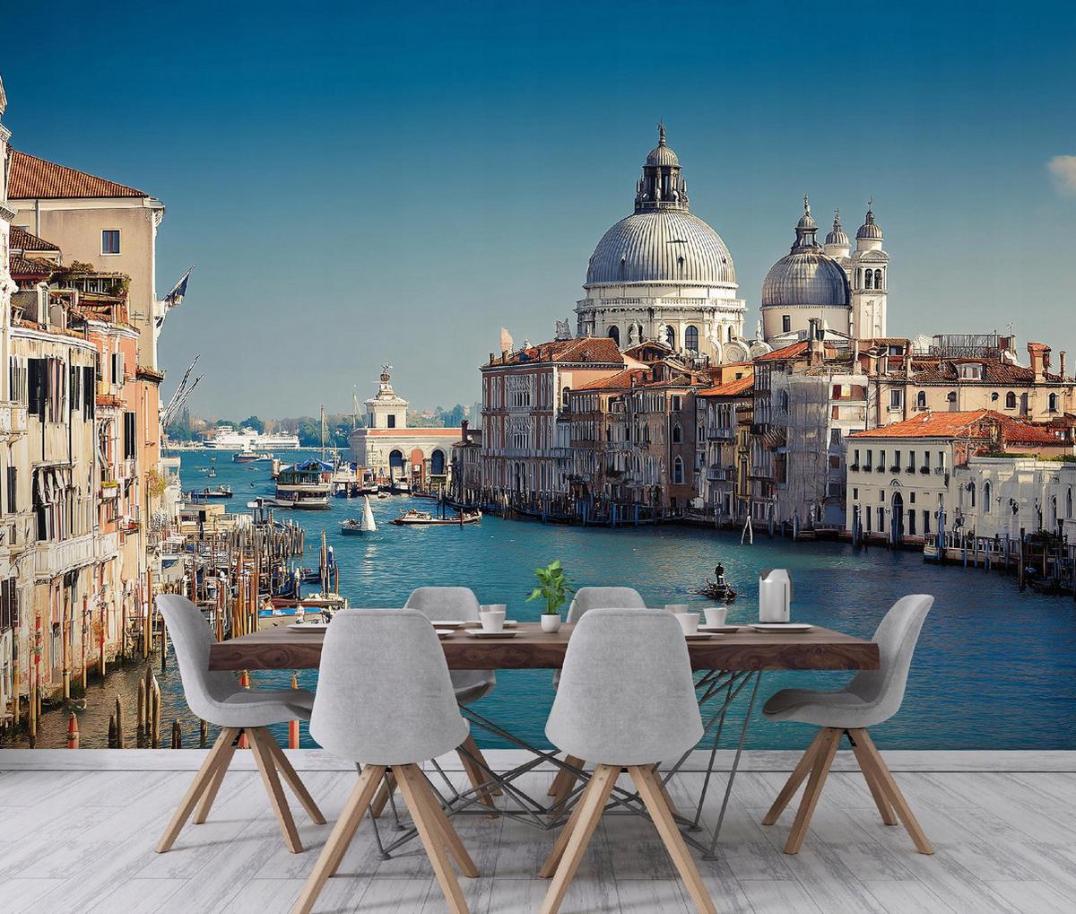 FOTOTAPETE Venedig Stadt Blau 300x210 cm - Multicolor, Papier (300/210cm) - Wallarena
