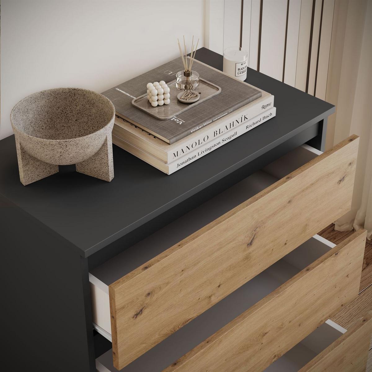 HIGHBOARD HANA M3 Artisan Eiche / Anthrazit - Eiche Artisan, Holzwerkstoff (70/75/40cm) - Lookway