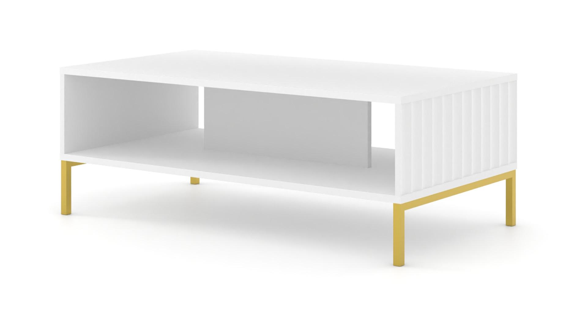 COUCHTISCH Weiß, Gold 90/43/60 - Weiß, Holzwerkstoff (90/43/60cm) - RAUMHIRSCH FURNITURE