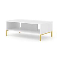 COUCHTISCH Weiß, Gold 90/43/60 - Weiß, Holzwerkstoff (90/43/60cm) - RAUMHIRSCH FURNITURE