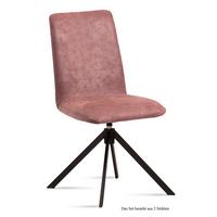ESSZIMMERSTUHL drehbar (2er-Set) Deanne 47x92x60 Schwarz/Rosewood - Dunkelrosa/Schwarz, Kunststoff (60/92/47cm) - 58aufmkessel