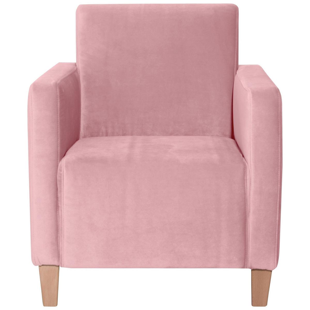 SESSEL Karol Bezug Samtvelours Buche natur / rosé - Rosa, Kunststoff (71/81/70cm) - 58aufmkessel