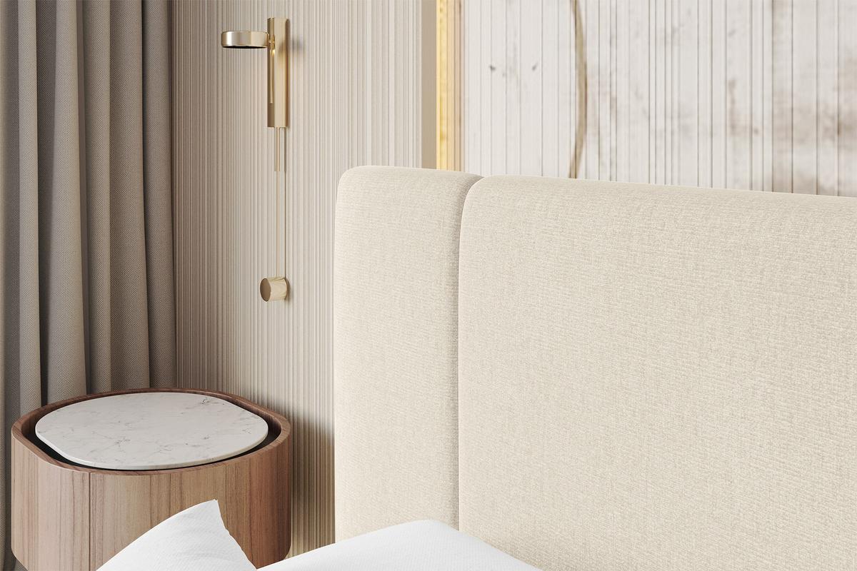 POLSTERBETT mit Bettkasten, Fußteil und Lattenrost, Bett mit Matratze H3/H4 - TEVO-Z 140x200 Beige - Beige, Holzwerkstoff/Textil (140/200cm) - ALTDECOR