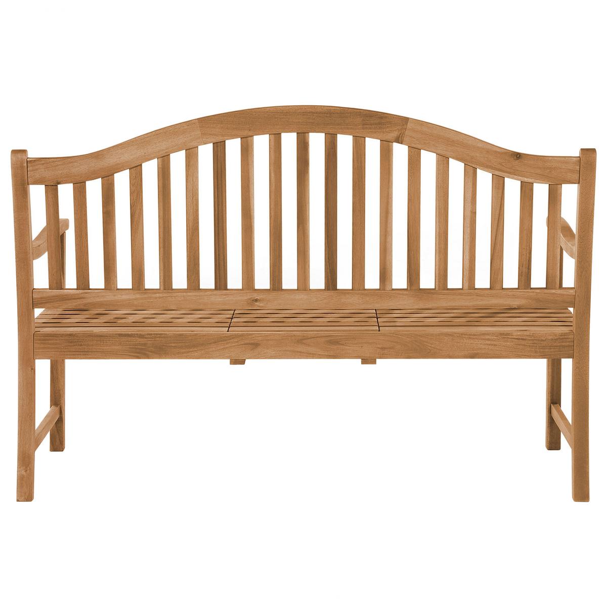 GARTENBANK Akazienholz hellbraun aufklappbarer Abstelltisch 150 cm Hilo - Hellbraun, Holz (150/102/54cm) - Beliani
