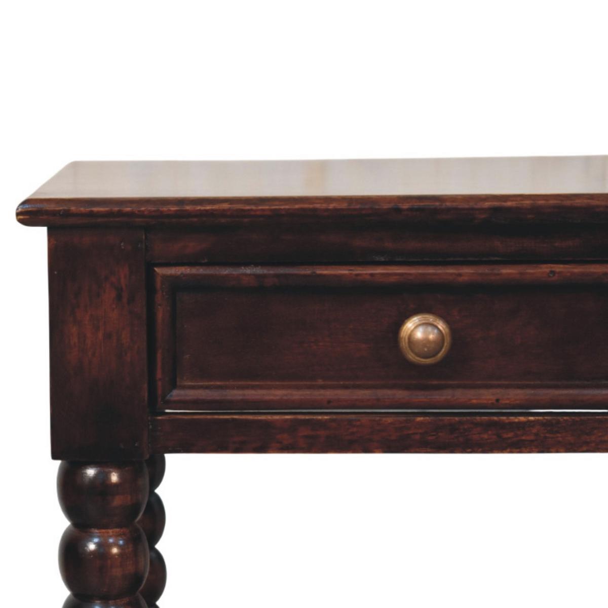 NACHTKASTEN Vienna, 1 Schublade und Offenes Regal, Dunkelbraun - Dunkelbraun/Messingfarben, Holz/Metall (45/60/35cm) - Artisan Furniture
