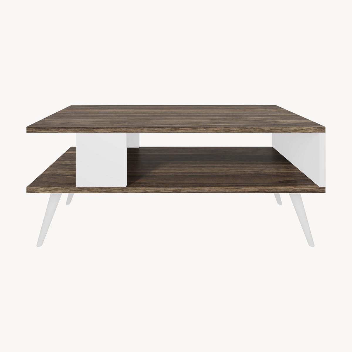 COUCHTISCH Lycksele 90/45/40 - Walnussfarben, Holzwerkstoff/Kunststoff (45/90/40cm) - [en.casa]
