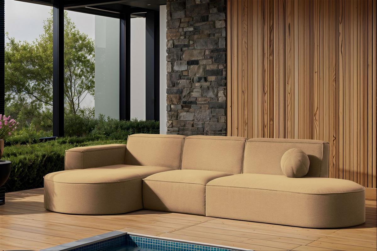 ECKSOFA Sunday - Braun, Holzwerkstoff (296/78/165cm) - Fun Möbel