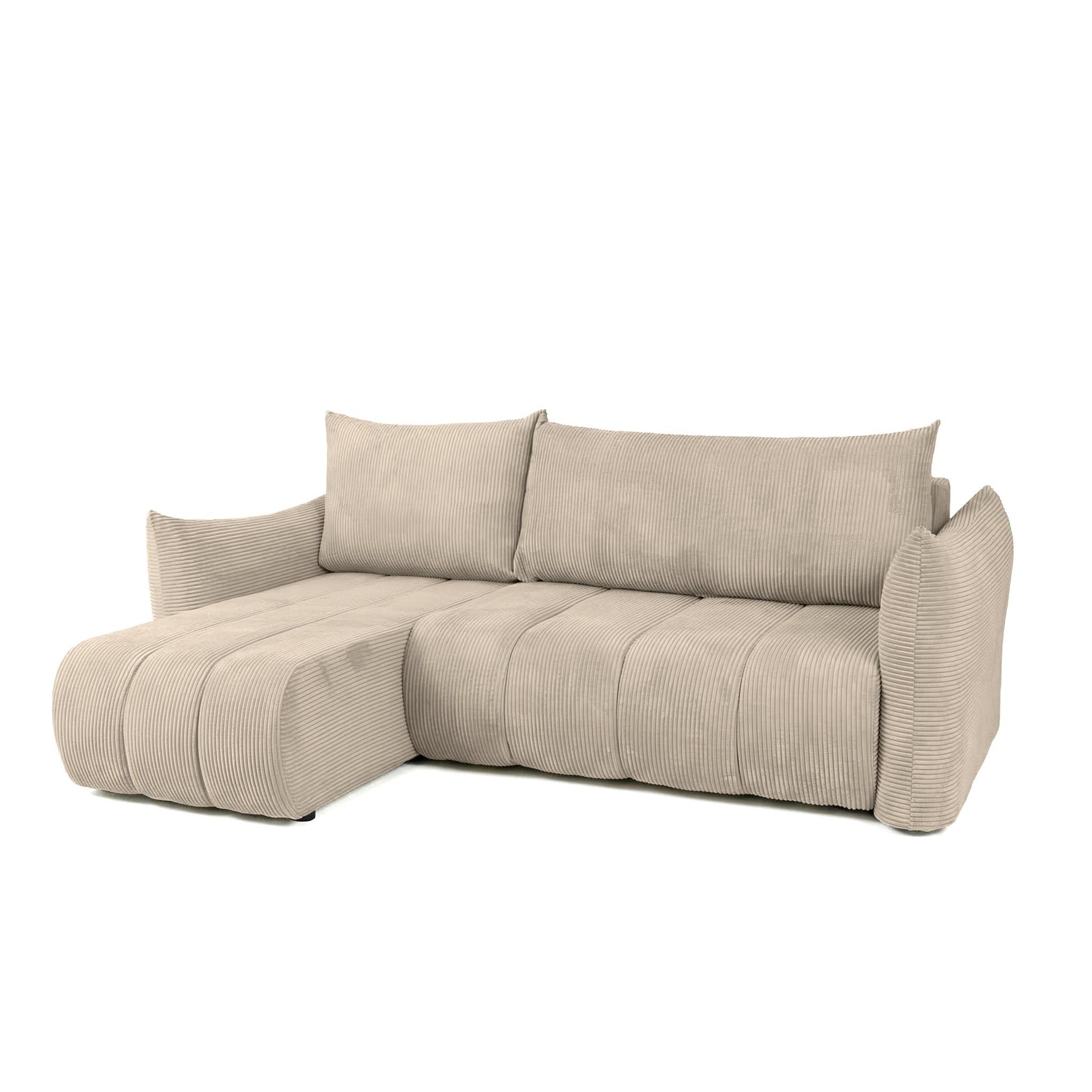 ECKSOFA Ontario Xs Mit Schlaffunktion - Beige, Holzwerkstoff/Textil (154/226cm) - Fun Möbel