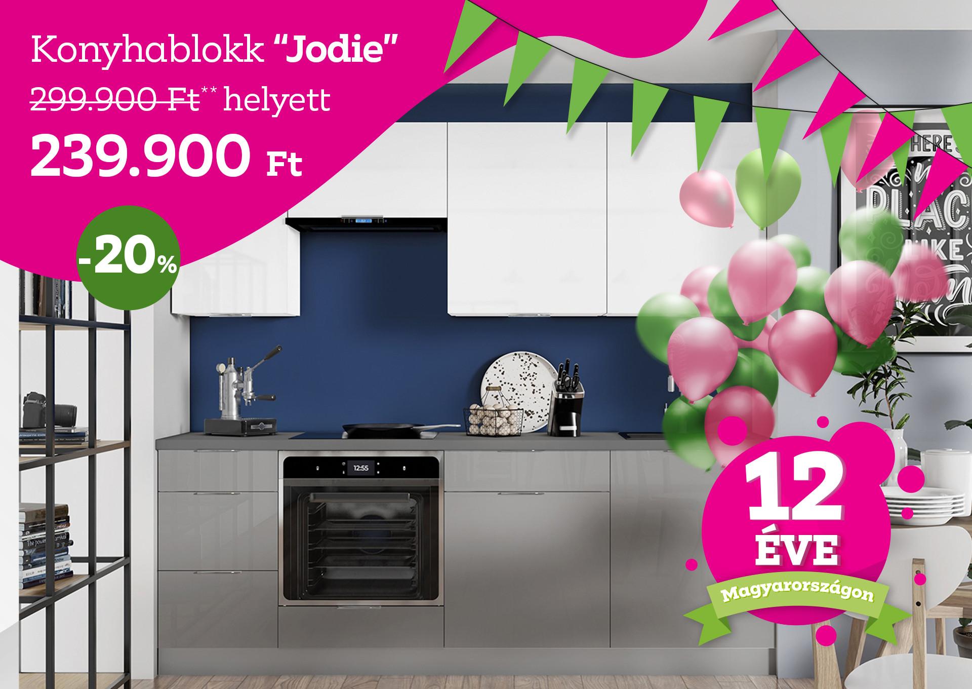 Konyhablokk Jodie 299900Forint helyett 239900Forint kedvezmény mértéke 20%