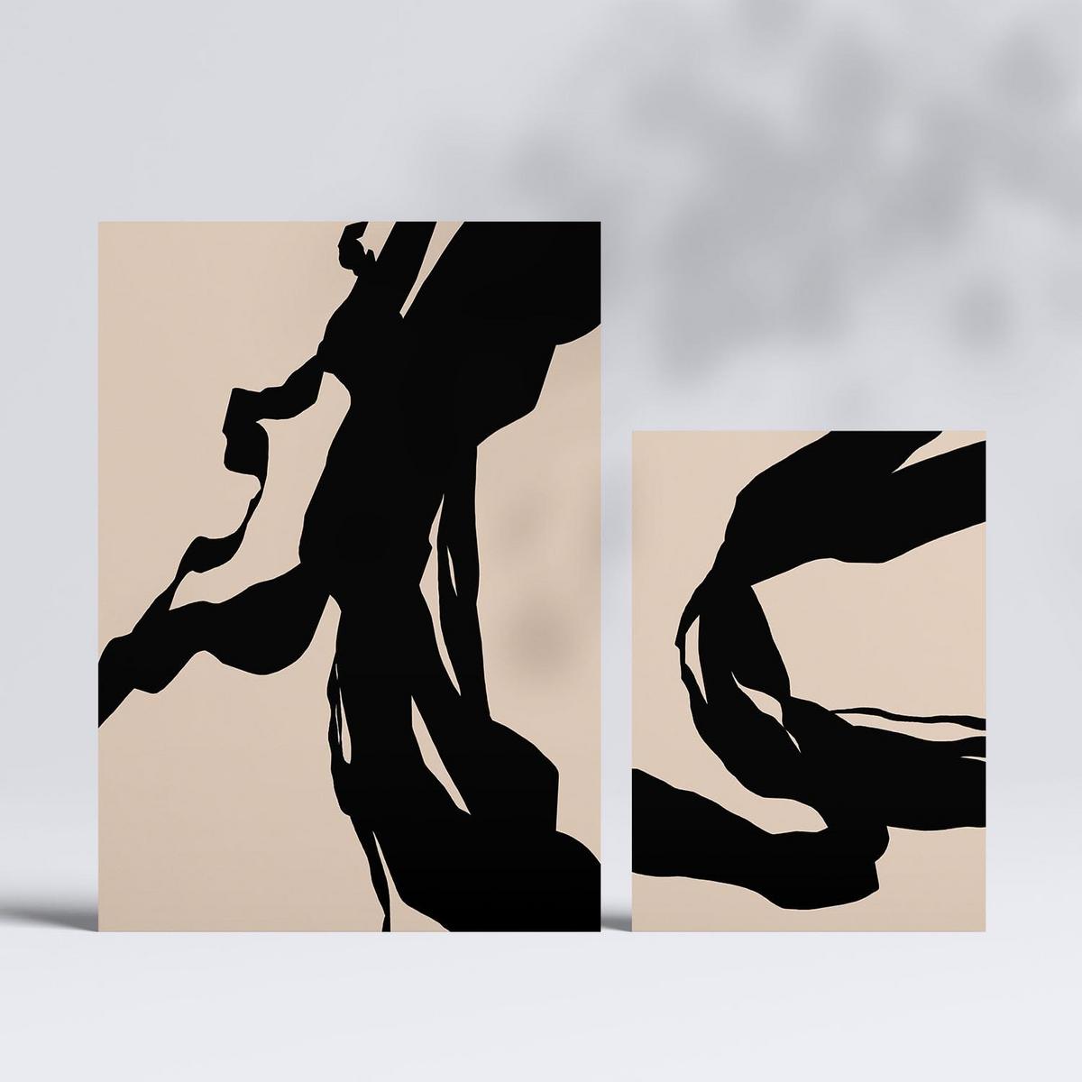 POSTER Set Mit 6 Zusammenfassungen In Form Ästhetische Dekorative Gemälde Für Ihr Wohnzimmer, Schlafzimmer Oder Zuhause A3 & A4 Rahmenlos - Klar, Papier (29/3cm) - Nacnic