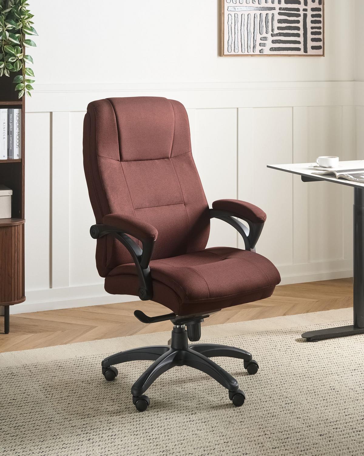 CHEFSESSEL Leinen Braun Magnus - Braun, Textil (70/116/70cm) - Beliani