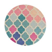 WOLLTEPPICH DERWENT, geometrisch, aus Wolle, Bunt, Ø 160 cm - Multicolor, Textil (160/160cm) - KADIMA DESIGN