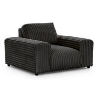 SESSEL Mollis Dunkelgrau Plüschcord - Dunkelgrau/Schwarz, Holz/Kunststoff (119/79/108cm) - S-Style Möbel