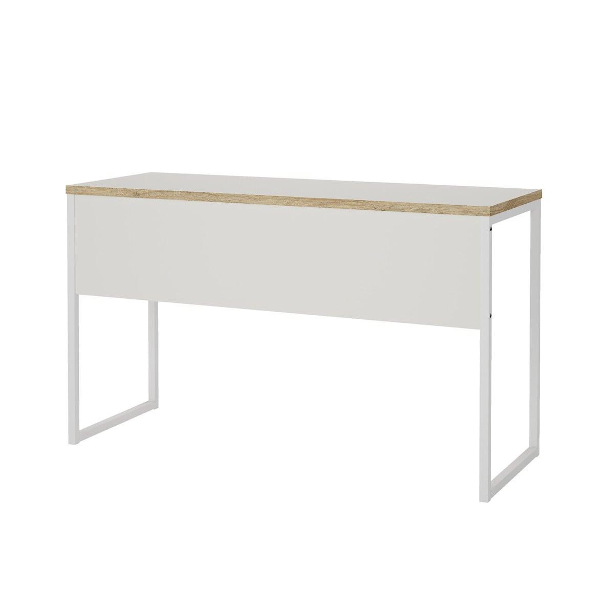 SCHREIBTISCH mit 1 Schublade und Metallgestell function 130/48,4/76,8 cm - Weiß, Holzwerkstoff (130/48.4/76.8cm) - Calicosy