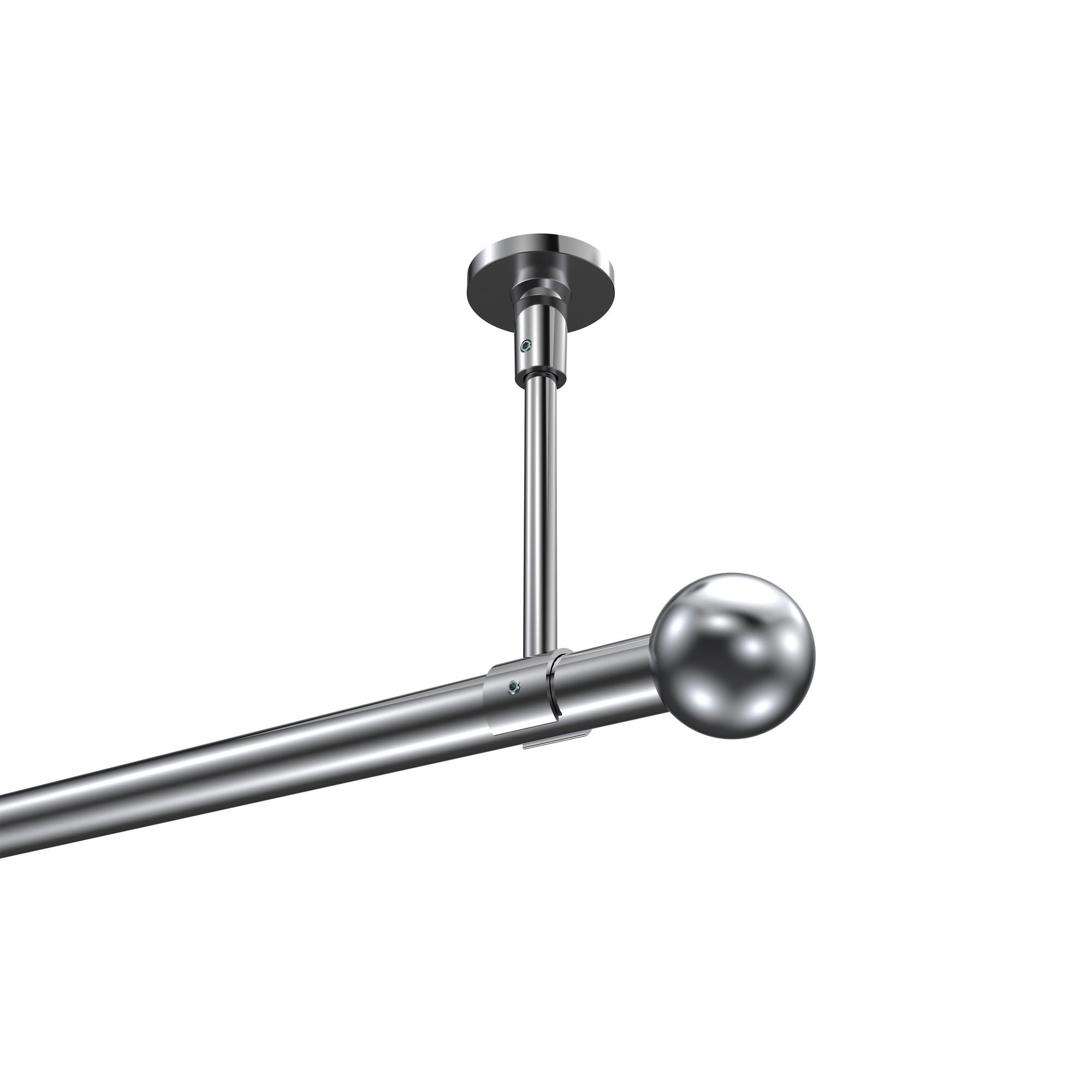 GARDINENSTANGE Sonette Luino 160 cm, 1-läufig, 20 mm Ø Chrom - Chromfarben, Metall (160cm) - INTERDECO