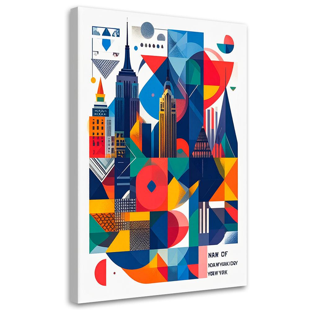 LEINWANDBILD New York Stadt im Bauhaus-Stil 60x90cm - Multicolor, Textil (60/90cm) - Feeby