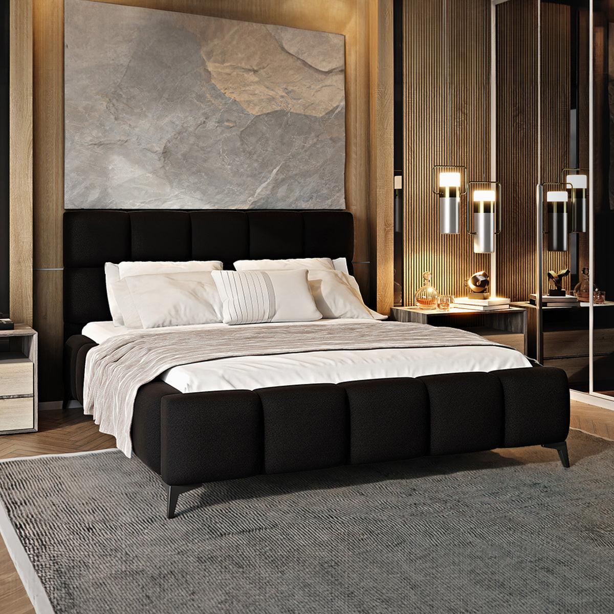 BOXBETT 180/200 Mira Schwarz - Schwarz, Holz (180/200cm) - Petits-meubles