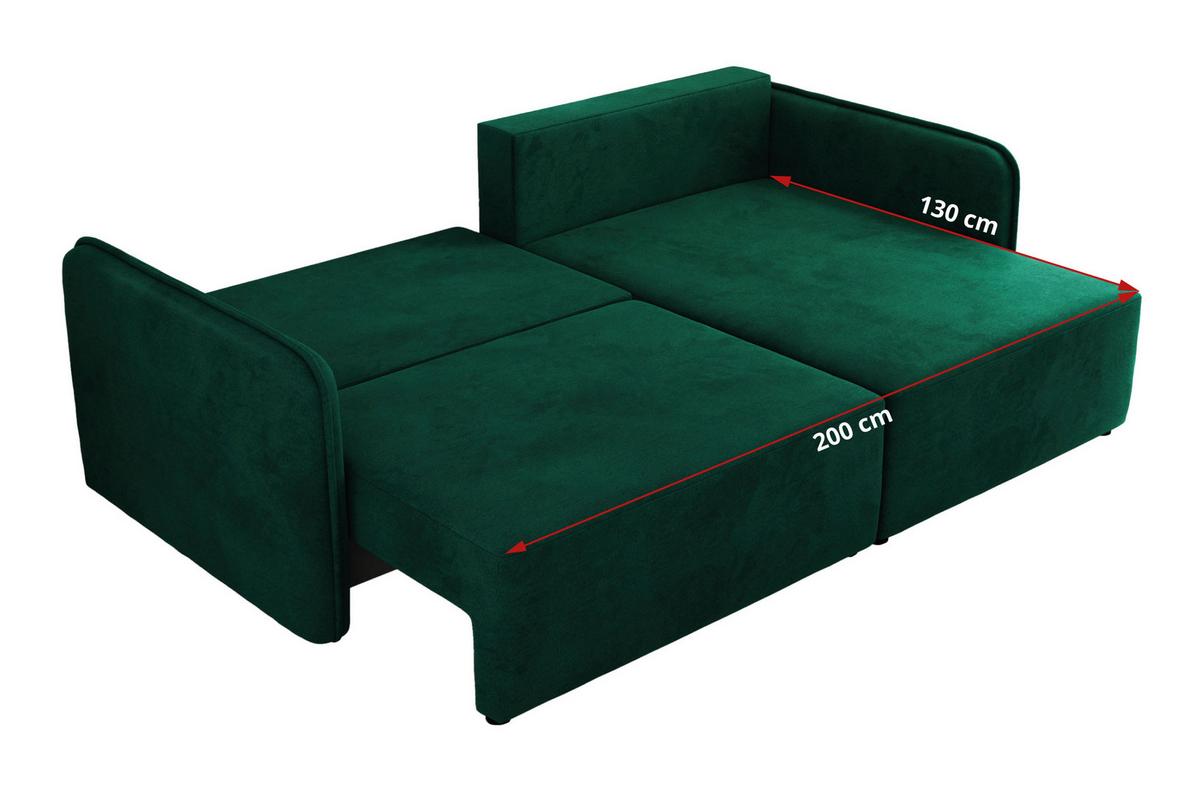 ECKSCHLAFSOFA MESTO L Dunkelgrün Velvet - rechts - Dunkelgrün/Schwarz, Kunststoff/Textil (147/227cm) - MKS