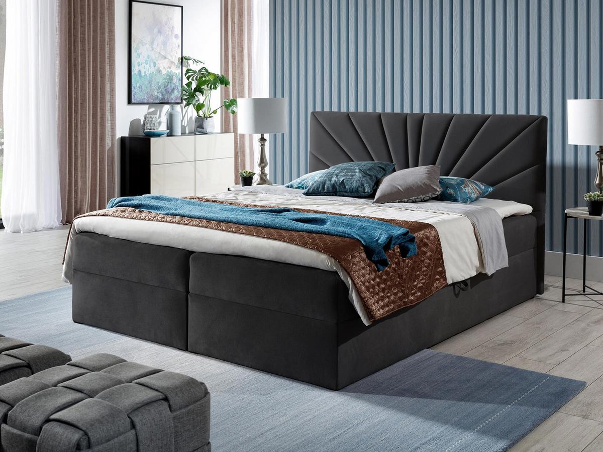 BOXBETT Top 4 - H3 - Dunkelgrau, Holz (160/200cm) - MIRJAN24