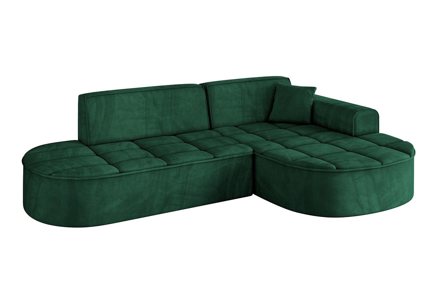 ECKSOFA Ottomane Rechts TARO-L1 - 243x171x79,5 cm Dunkelgrün - Grün, Holzwerkstoff/Textil (243/171cm) - ALTDECOR
