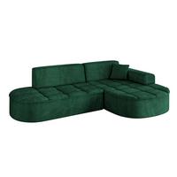 ECKSOFA Ottomane Rechts TARO-L1 - 243x171x79,5 cm Dunkelgrün - Grün, Holzwerkstoff/Textil (243/171cm) - ALTDECOR
