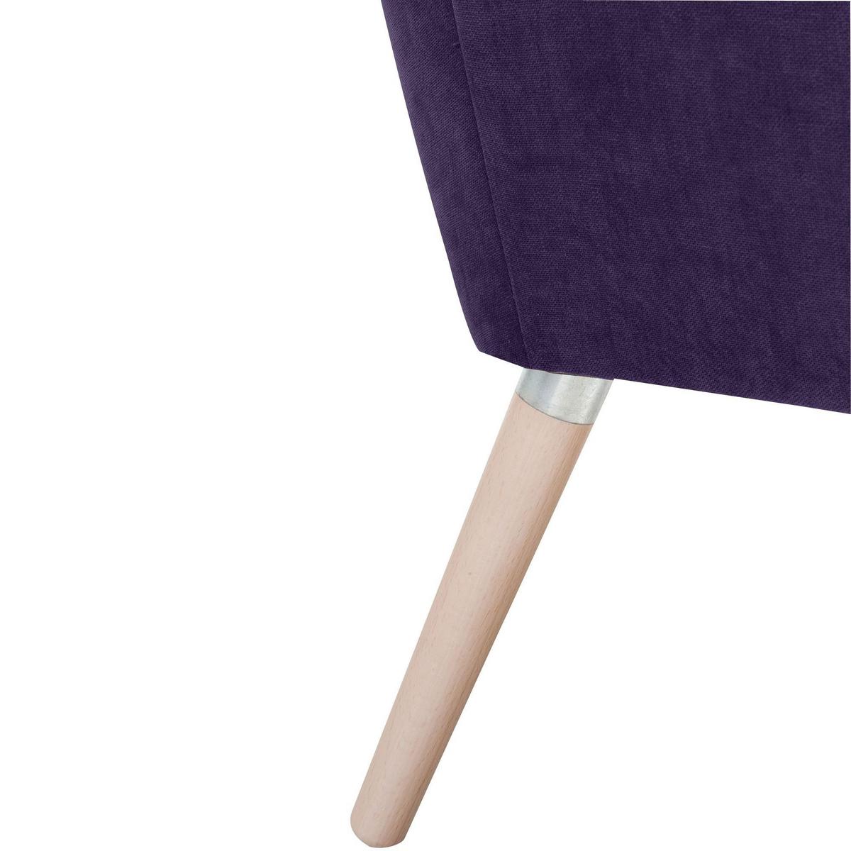 SESSEL Kachka Bezug Veloursstoff Buche natur / violett - Lila, Kunststoff (71/81/67cm) - 58aufmkessel