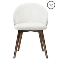ESSZIMMERSTUHL MELIE 2er Set in Creme Chenille mit Dunkelbraunen Buchenholzbeinen 54/49/82 cm - Dunkelbraun/Creme, Holz/Textil (54/82/49cm) - WFL GROUP