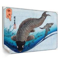 POSTER - 84x59 cm (A1) - Utagawa Hiroshige - Karpfen und Karauschen - Blau, Textil (84/59.4/0.1cm) - TULUP