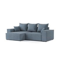 ECKSOFA SENSO mit Schlaffunktion Blaugrau im City Stoff - Blaugrau/Schwarz, Holz/Holzwerkstoff (255/148cm) - AltaBeds