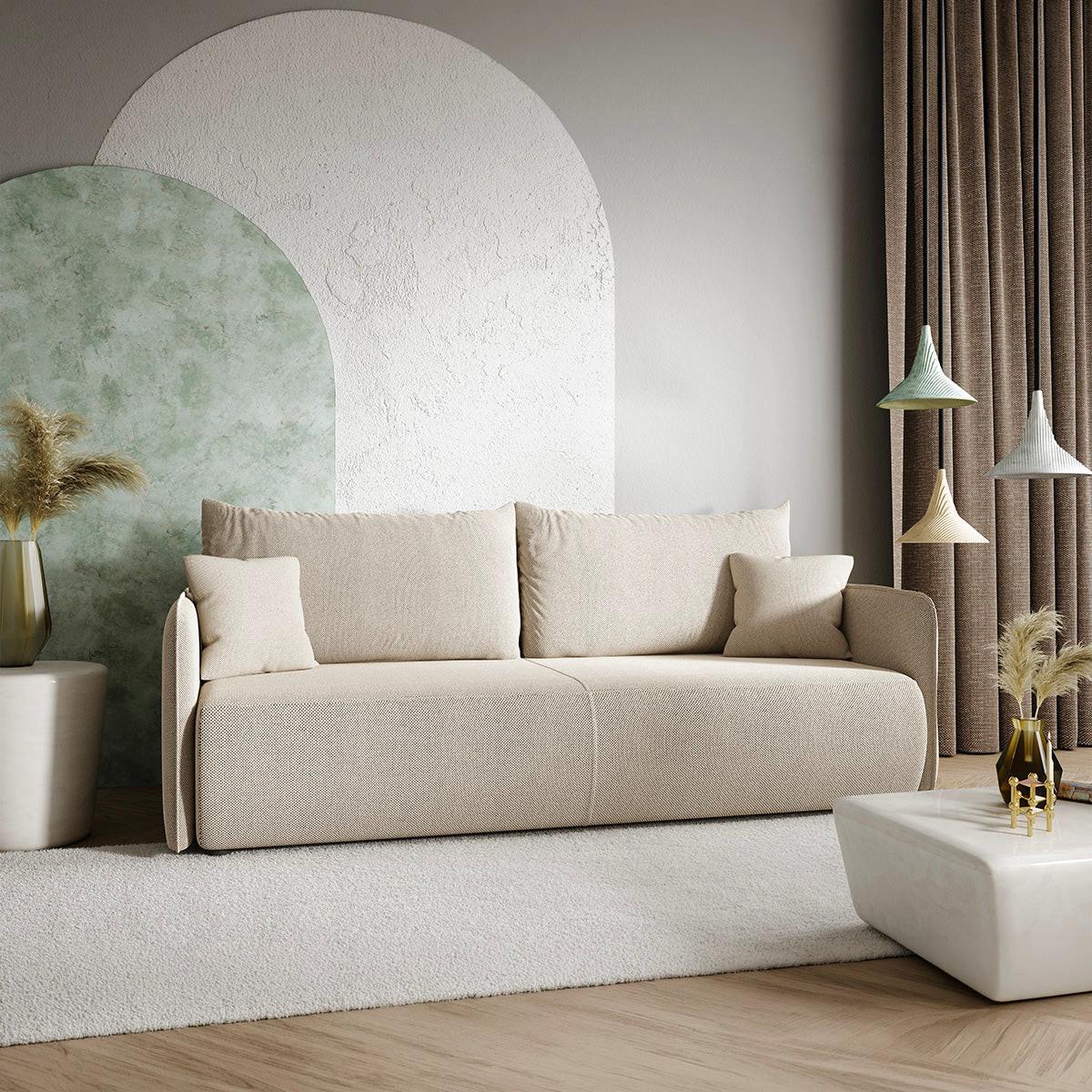 SOFA Claudio 3 Sitzplätze Hellgrau - Grau, Holz (216/86/105cm) - Petits-meubles